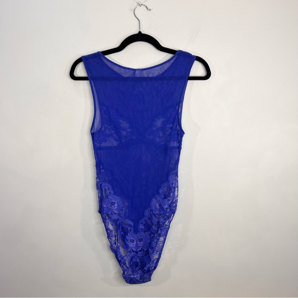 NWT 80s 90s Malizia La Perla Italian lace one piece sheer teddy bodysuit 34 / M - Picture 5 of 16